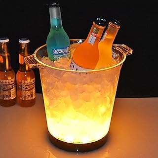 Grand seau à glace led 5l, refroidisseur de seau à vin avec 7