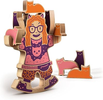 Véritable jouet d'équilibre en bois fred crazy kat lady assortis