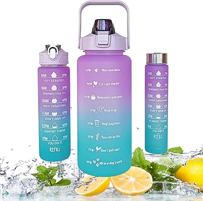 Bouteille d'eau de sport lot de 3, 2000 ml + 900 ml +