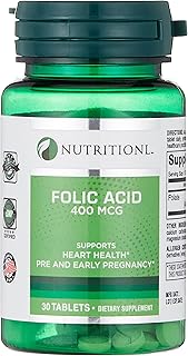 Acide folique nutritionnel 400 microgrammes 30 comprimés
