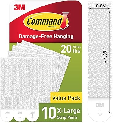 Bandes de suspension pour tableaux blanches comandtm, 20 lb, 10 paires, ph217-10na