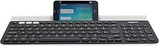 Clavier multi-appareils sans fil logitech k780, design allemand qwertz - gris foncé/blanc