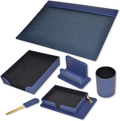 Ensemble de bureau de direction 6 pièces en polyuréthane italien fis, bleu