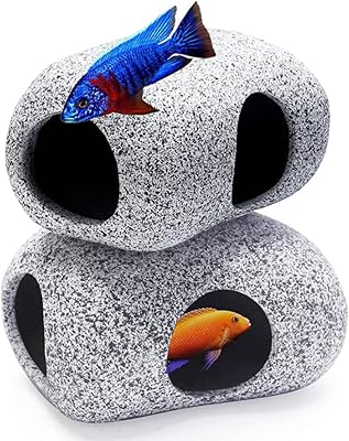 Grotte rocheuse d'aquarium antul grotte d'élevage d'étang de crevettes avec décoration en céramique