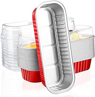 Moules de cuisson jetables en papier d'aluminium avec couvercles 25 pièces