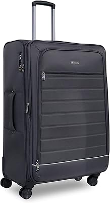 Bagage de voyage léger approuvé tsa avec double fermeture éclair antivol, 4 roues