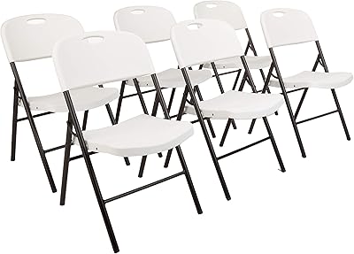 Chaise pliante en plastique amazonbasics capacité de 350 lb blanche 6