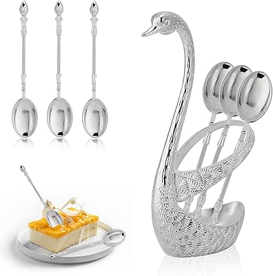 6 pièces cuillères à café, porte-cuillère à café en acier inoxydable en forme