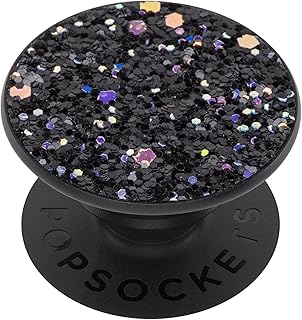 Popsockets popgrip - support extensible et poignée avec dessus interchangeable - noir brillant