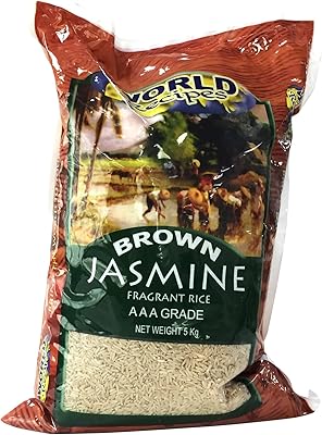 Riz brun au goût de jasmin de world recipes, pesant 5 kg