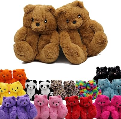 Summerjoy sandale ours en peluche améliorée pour femmes, pantoufles de maison, chaussures d'intérieur