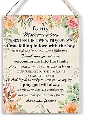Panneau en bois de belle-mère love you forever, plaque rustique suspendue à suspendre