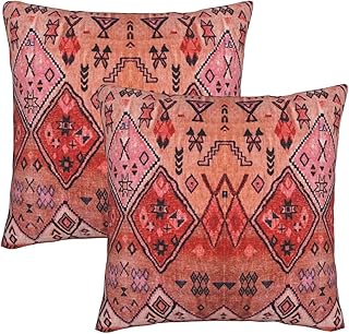 Lot de 2 housses de coussin boho, taie d'oreiller de style traditionnel marocain