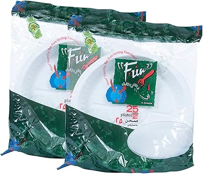 Ensemble d'assiettes jetables en plastique fun promopack l, 22 cm, paquet de 25