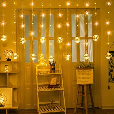 Guirlande lumineuse solaire gigiro star et moon 138 led à énergie