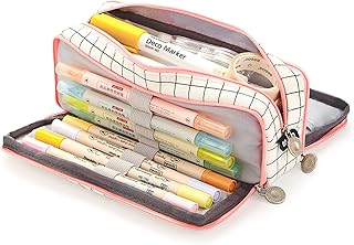 Trousse à crayons de grande capacité pour filles et garçons, 3 sections