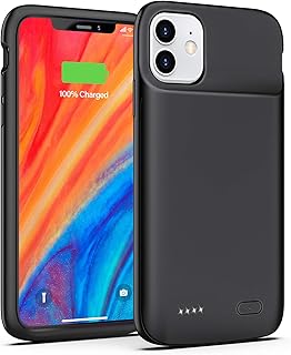 Coque de batterie pour iphone 11, omeetie 5000mah étui de chargement de batterie