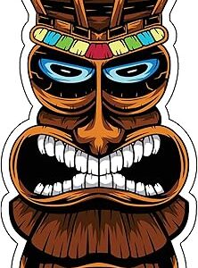 Wickedgoodz autocollant en vinyle totem hawaïen de pare-chocs de plage polynésienne pour ordinateurs. Faites-vous plaisir sans culpabiliser avec Diaytar