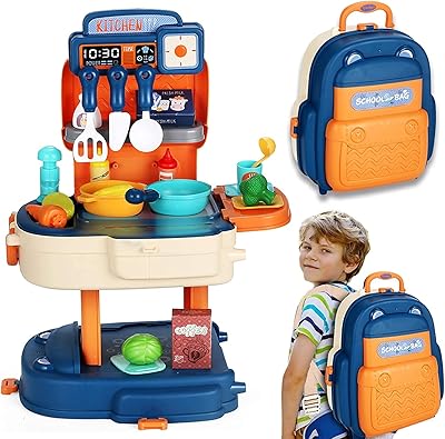 Ensemble de jouets de cuisine pour enfants portable pour enfants avec ustensiles