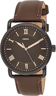 Montre fossil copeland à trois aiguilles en acier inoxydable pour hommes, noir, modèle