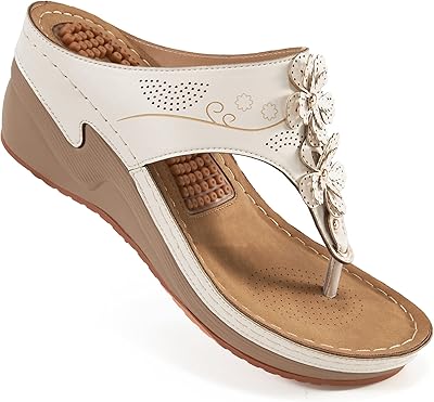 Sandales tongs pour femmes avec soutien de la voûte plantaire pour la marche