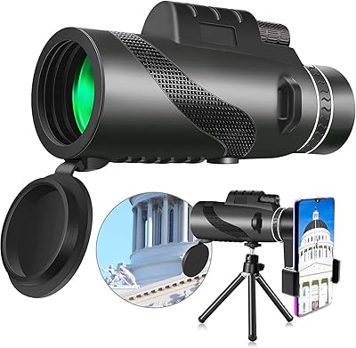 Télescope monoculaire haute puissance bak4 prism 80x100 avec support pour smartphone et trépied