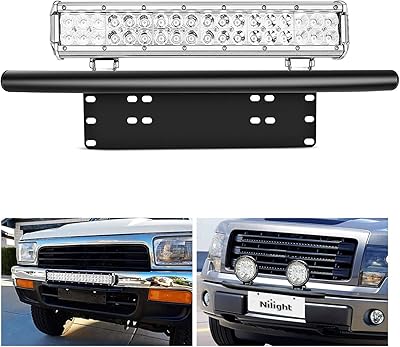 Éclairage led nylight 90021b avec support de plaque d'immatriculation avant, support d'éclairage tout-terrain