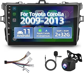 Autoradio android 11 pour toyota corolla 2009-2013 compatible avec carplay et android auto