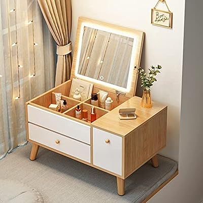 Petite table de maquillage moderne à profil bas, coiffeuse de fenêtre de chambre