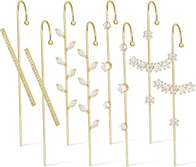 Tomofile 4 paires de boucles d'oreilles à crochet sur chenilles pour femmes