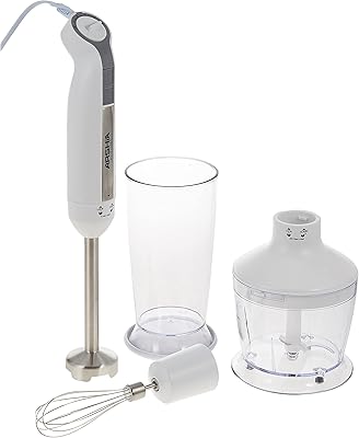 Mélangeur plongeant 3 en 1 arshia hb151-2566 - blanc, 600 w, 800 ml