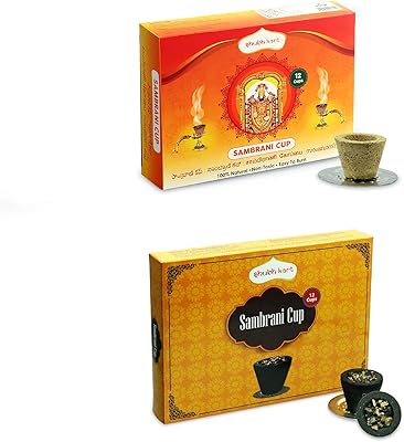 Tasse sambrani noire et blanche shopkart - pack de 2 (sans charbon, résine/luban/duhup/gujal/encens)