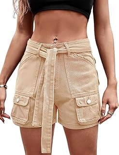 Short cargo pour femme, short de randonnée d'été confortable avec poches