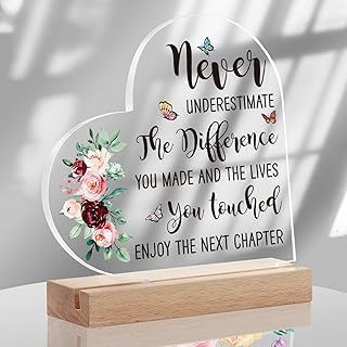 Cadeaux de retraite pour collègue, cadeaux de départ pour femmes et hommes, cadeau d'adieu, cadeau inspirant, bonne retraite en forme de cœur, acrylique avec base en bois, cadeau pour collègues, amis, enseignants, infirmières, retraités, patron. Des produits variés pour tous les besoins sur Diaytar Sénégal