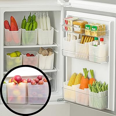 Solutions ensemble de 4 bacs de rangement pour réfrigérateur étagère porte
