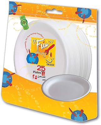 Assiette en mousse thermocol jetable amusante au quotidien, 7 pouces, paquet de 25