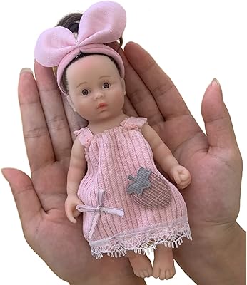 Mini poupée bébé nouveau-né endormie 6" 15 cm en silicone, corps complet, yeux
