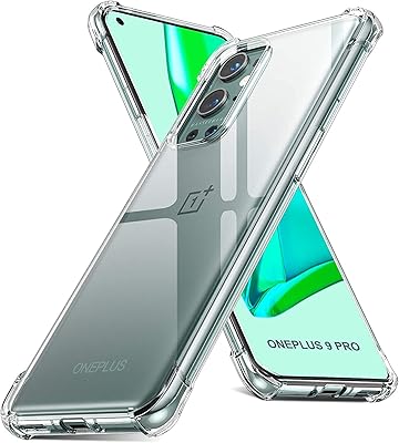 Coque de protection imand pour oneplus 9 pro 5g, tpu transparent avec coins