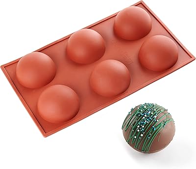 Moule à chocolat chaud, moules de cuisson hémisphériques en silicone, paquet de 2