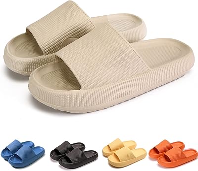Pantoufles cloud pour femmes et hommes, pantoufles à coussin mulatin à semelle épaisse