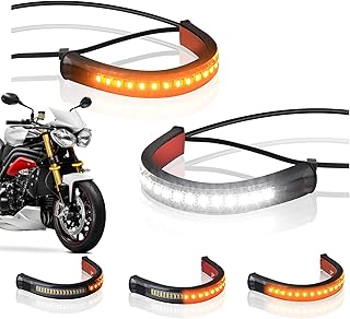 Bande lumineuse de clignotant de moto, 2 pièces, lumière clignotante led flexible universelle 12v, compatible avec harley cafe racer dual sport dirt bike. Votre satisfaction, notre priorité chez Diaytar