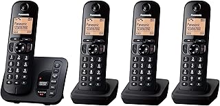 Panasonic kx-tgc224eb téléphone sans fil dect avec répondeur, écran rétroéclairé de 1,6 pouces