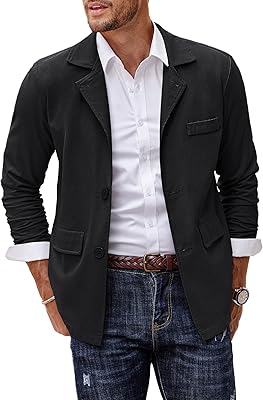 Veste blazer décontractée en coton et lin pour hommes, manteaux de sport légers