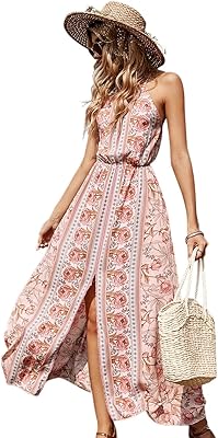 Robe longue sans manches à col en v pour femme avec dentelle dos