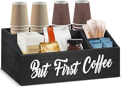 Organisateur de station de café boîte de bar à café en bois organisateur