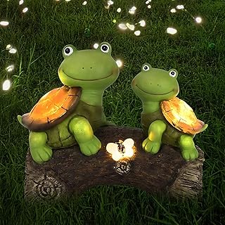 Statues de jardin d'escargot mofish figurine d'art en résine avec lampes