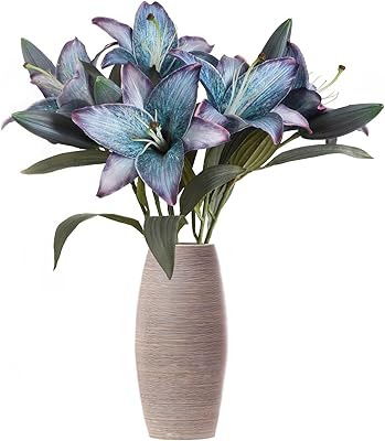 Fleurs de lys artificielles bleues ibobo 5 pièces fleurs en soie vintage
