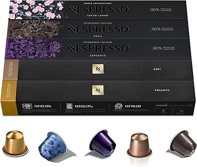 Capsules d'espresso nespresso original line, pack varié, voluto, roma, cosi, vivalto lungo, arpego, 50 capsules. Diaytar Sénégal : Achetez plus, dépensez moins