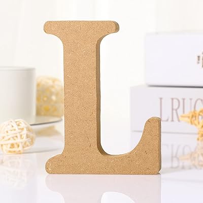 Lettres de l'alphabet en bois de 4 pouces pour l'artisanat, décoration de table
