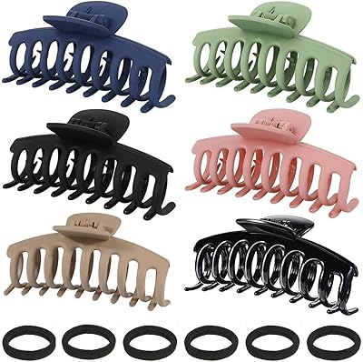 Primify 6 pièces pinces à cheveux colorées avec 6 attaches à cheveux solides
